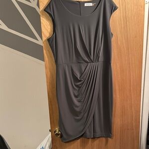 Elegant Gray Draped Dress